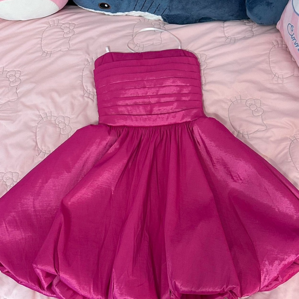 Pink Strapless Hoco Teen Dress